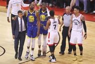 Kevin Durant went down with the injury during Game 5 of the NBA Finals